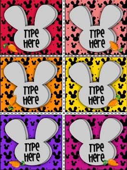 Editable Labels - Easter Gift Tags Editable Name Tags