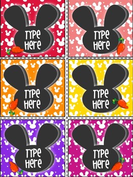 Editable Labels - Easter Gift Tags Editable Name Tags