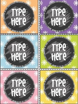 Editable Gift Tag Printable Snowflake Labels For Christmas - Name Tags Winter
