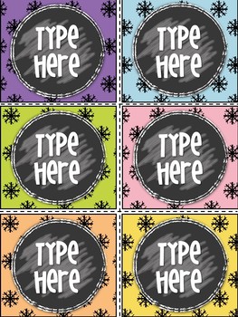 Editable Gift Tag Printable Snowflake Labels For Christmas - Name Tags Winter