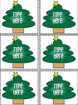 Editable Christmas Gift Tags - Christmas Tree Template - Name Tags