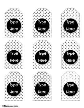 Editable Student Desk Name Tags Black and White Desk Name Plates Welcome Back
