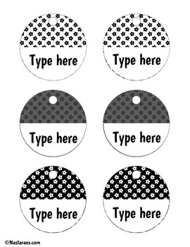 Teacher Toolbox Labels Editable Classroom Supply Tags Black and White Decor