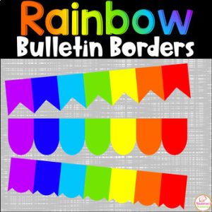 Printable Bulletin Board Borders Rainbow Bright Classroom Decor Back To School