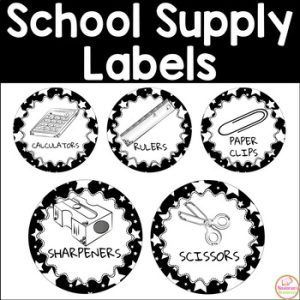 Teacher Toolbox Labels Editable Classroom Supply Labels Black and White Decor