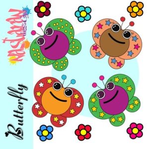 Free Butterflies and Flowers Clip Art