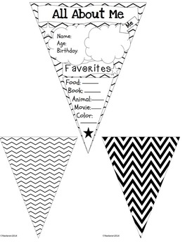 All About Me Pennant Banners Kindergarten Printable