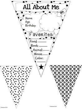 All About Me Pennant Banners Kindergarten Printable