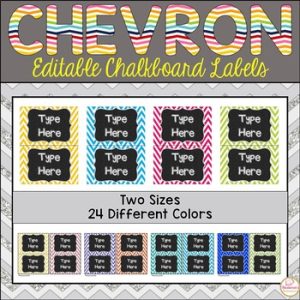 Teacher Toolbox Labels Editable -Chalkboard and Chevron Labels