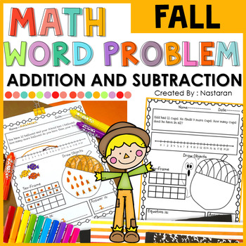 Fall Worksheets - Addition and Subtraction Word Problems