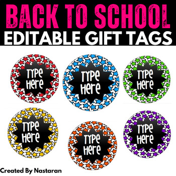 Editable Circle Labels-Star Round Labels