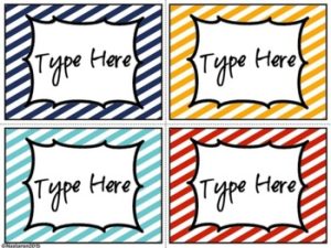 Editable Labels-Bright Diagonal  Labels