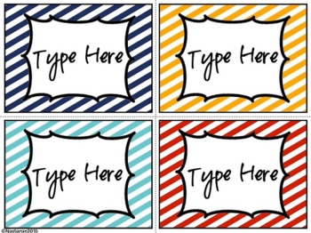 Editable Labels-Bright Diagonal Labels
