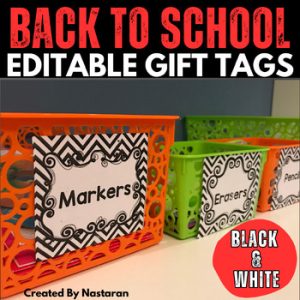 Editable Labels -Black and White Labels Chevron
