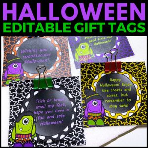 Halloween Gift Tags - Editable Labels October Name Tags