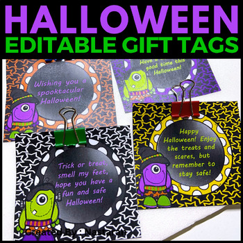 Halloween Gift Tags - Editable Labels October Name Tags