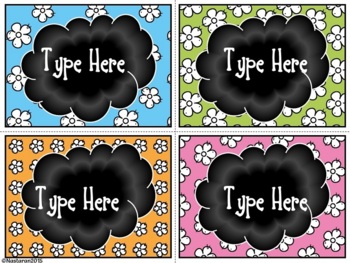 Editable Spring Name Tags Printable Flower Labels