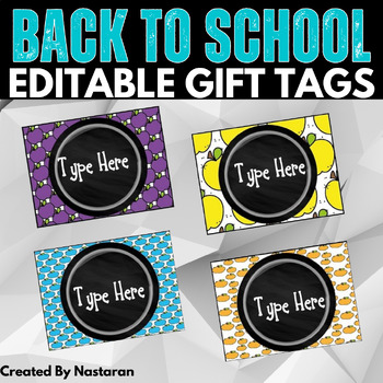 Editable Labels-Chalkboard with Apples Labels