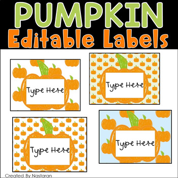 Editable Pumpkin Labels For Fall - Thanksgiving Gift Tags - Name Tags