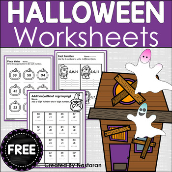 Free Halloween Math Worksheets and Literacy