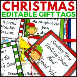 Editable Labels - Christmas and Holiday Gift Tags Printable  - Name Tags