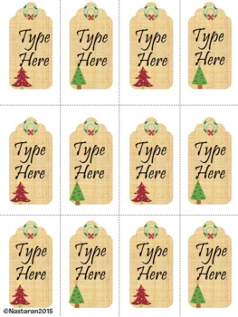 Editable Christmas Gift Tags Christmas Tree
