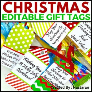 Editable Christmas Tags Printable