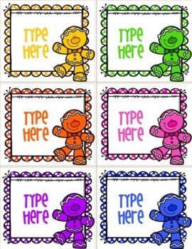 Editable Labels - Gingerbread Man Labels For Christmas