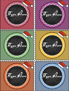 Editable Christmas Labels  -  Santa Hat Gift Tags Printable Template