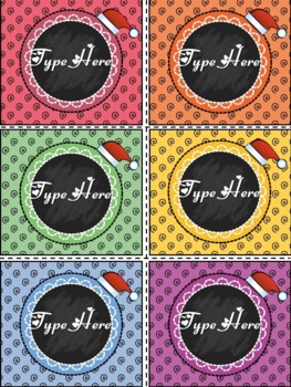 Editable Christmas Labels  -  Santa Hat Gift Tags Printable Template