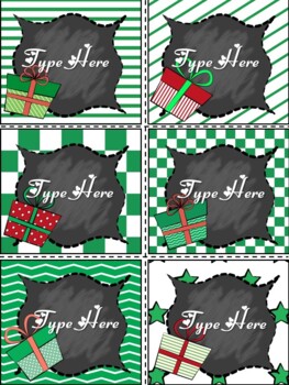 Editable Labels - Chalkboard Christmas Gift Tags  - Name Tags Printable