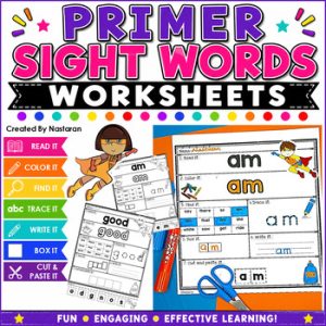 Sight Words Worksheets +Assessment {Primer}