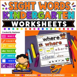 Sight Words Worksheets Kindergarten + Assessment