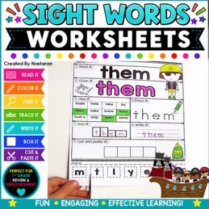 Sight Words First Grade Worksheets +Assessment