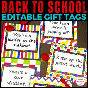 Editable Back To School Gift Tags First Week Of School Labels | Desk Name Tags
