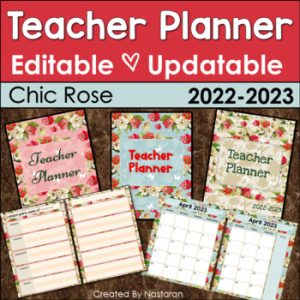 Printable Teacher Planner 2020 - 2021 Editable Floral