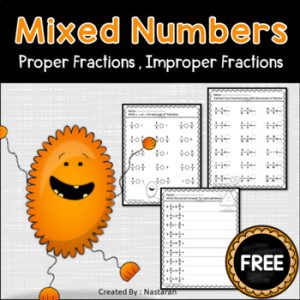 Free Fractions Worksheets - Mixed Numbers And Improper