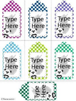 Editable  Gift Tags With Panda