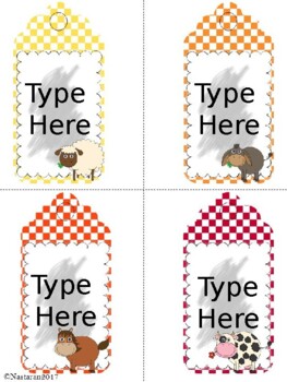 Editable Back To School  Gift Tags - Name Tags  -  Labels Printable - Summer