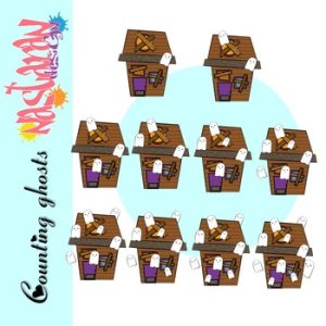 Counting Ghosts Clip Art - Halloween Clipart