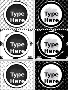 Editable Labels - Black and White Labels
