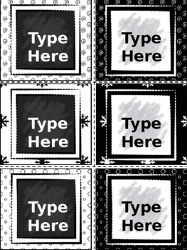 Editable Labels - Black and White Labels