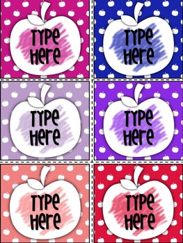 Editable Labels - Apple Labels