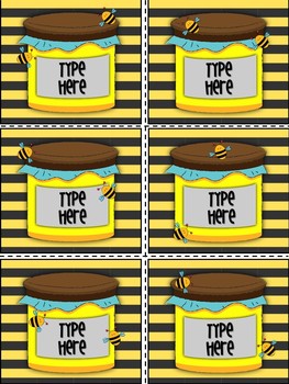 Classroom Supply Labels EDITABLE - Bee Theme Classroom Decor