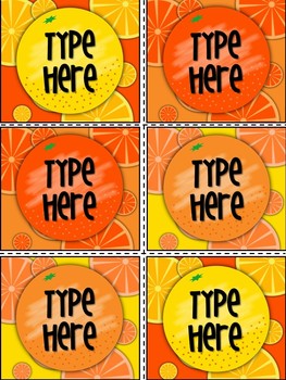 Editable Labels - Orange Labels