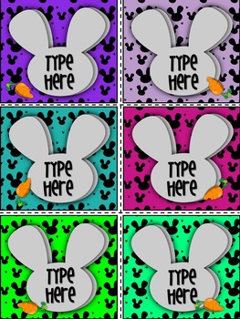 Editable Labels - Easter Gift Tags Editable Name Tags
