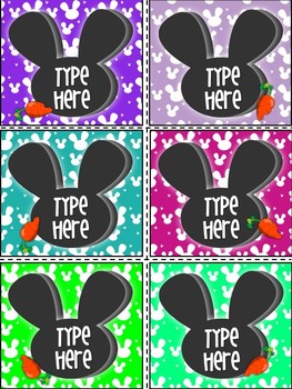 Editable Labels - Easter Gift Tags Editable Name Tags