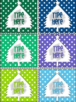 Editable Christmas Gift Tags - Christmas Tree Template - Name Tags