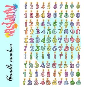 Burning Candle Numbers Clip Art