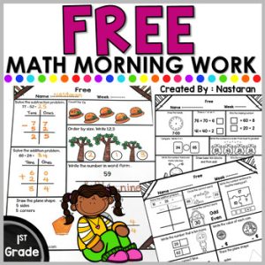 FREE 1st Grade Morning Work - Spiral Math Review